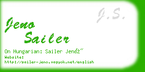 jeno sailer business card